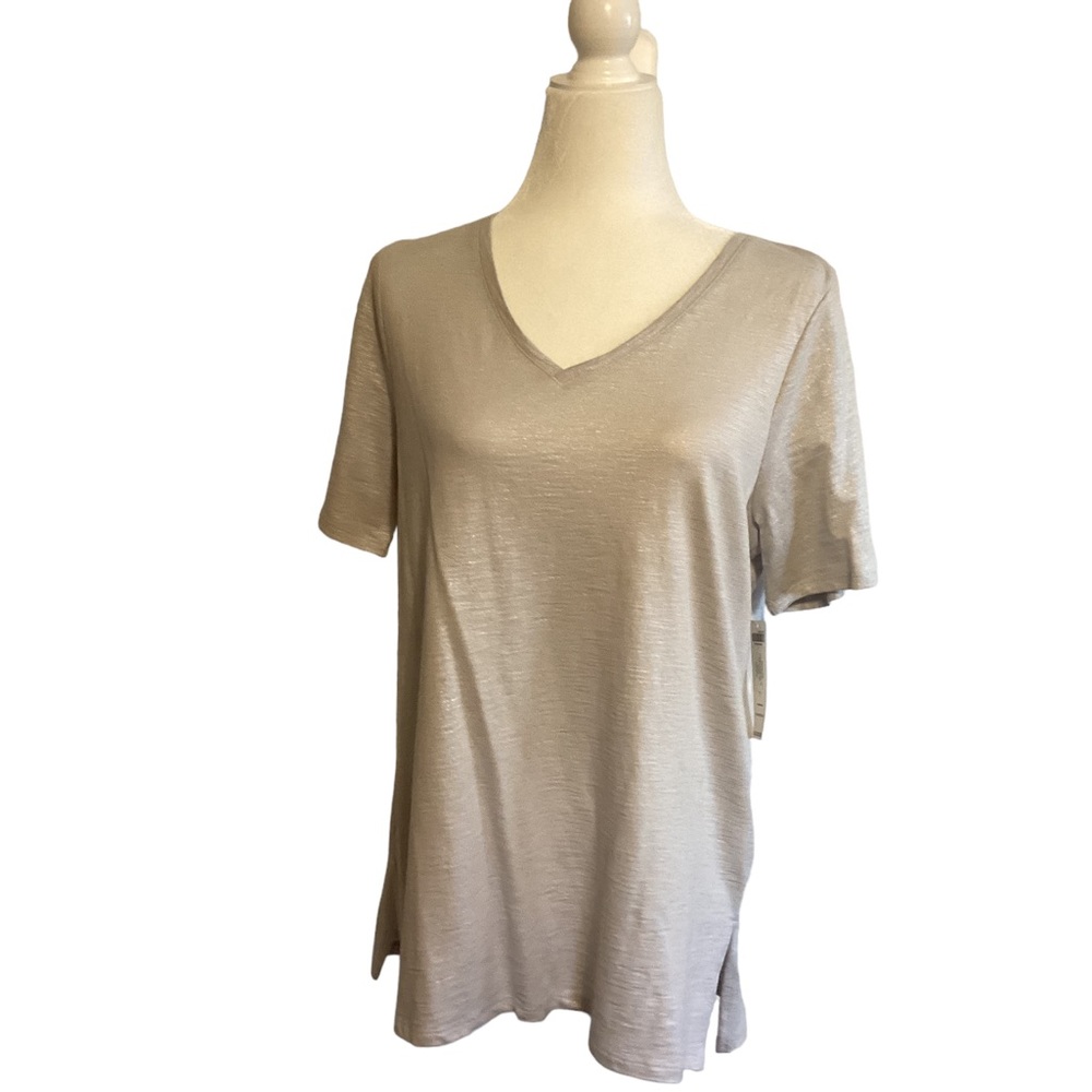 Chicos silver t-shirt size 1 NWT - Picture 2 of 7
